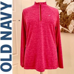 Old Navy Magenta 1/4 Zip Semi-Fitted Pullover